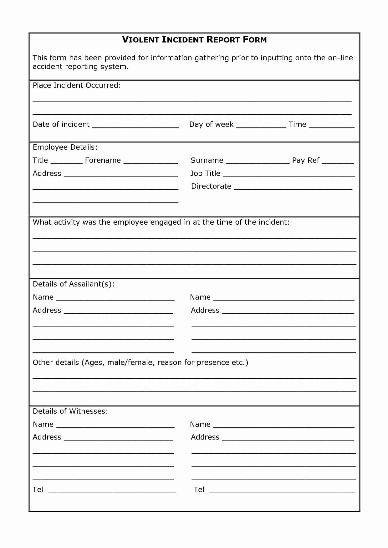 012 Template Ideas Incident Report Form Best Of S Work In Incident Report Template Uk