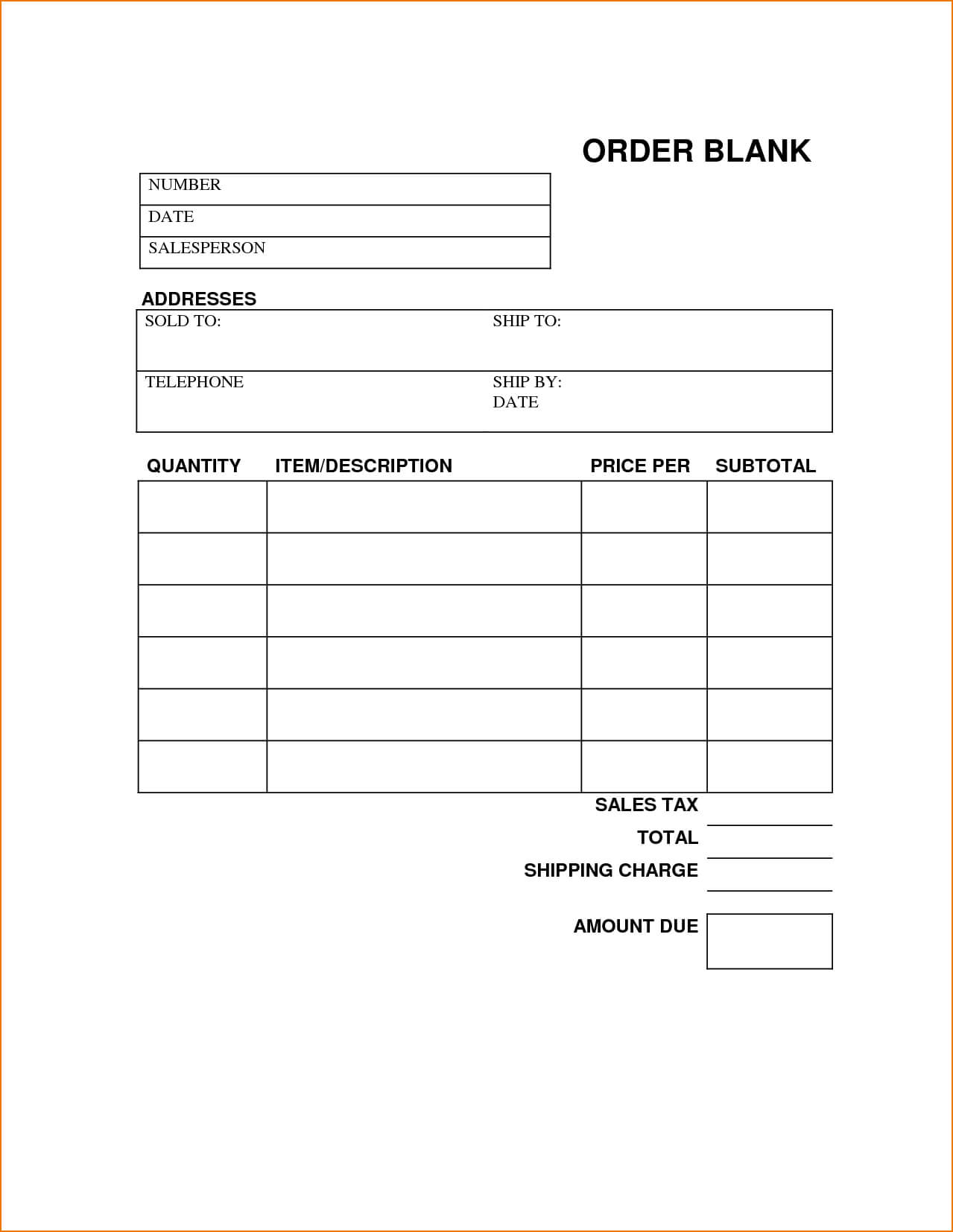 013 Blank Order Form Template Free Html Templates Staggering With Regard To Blank Html Templates Free Download