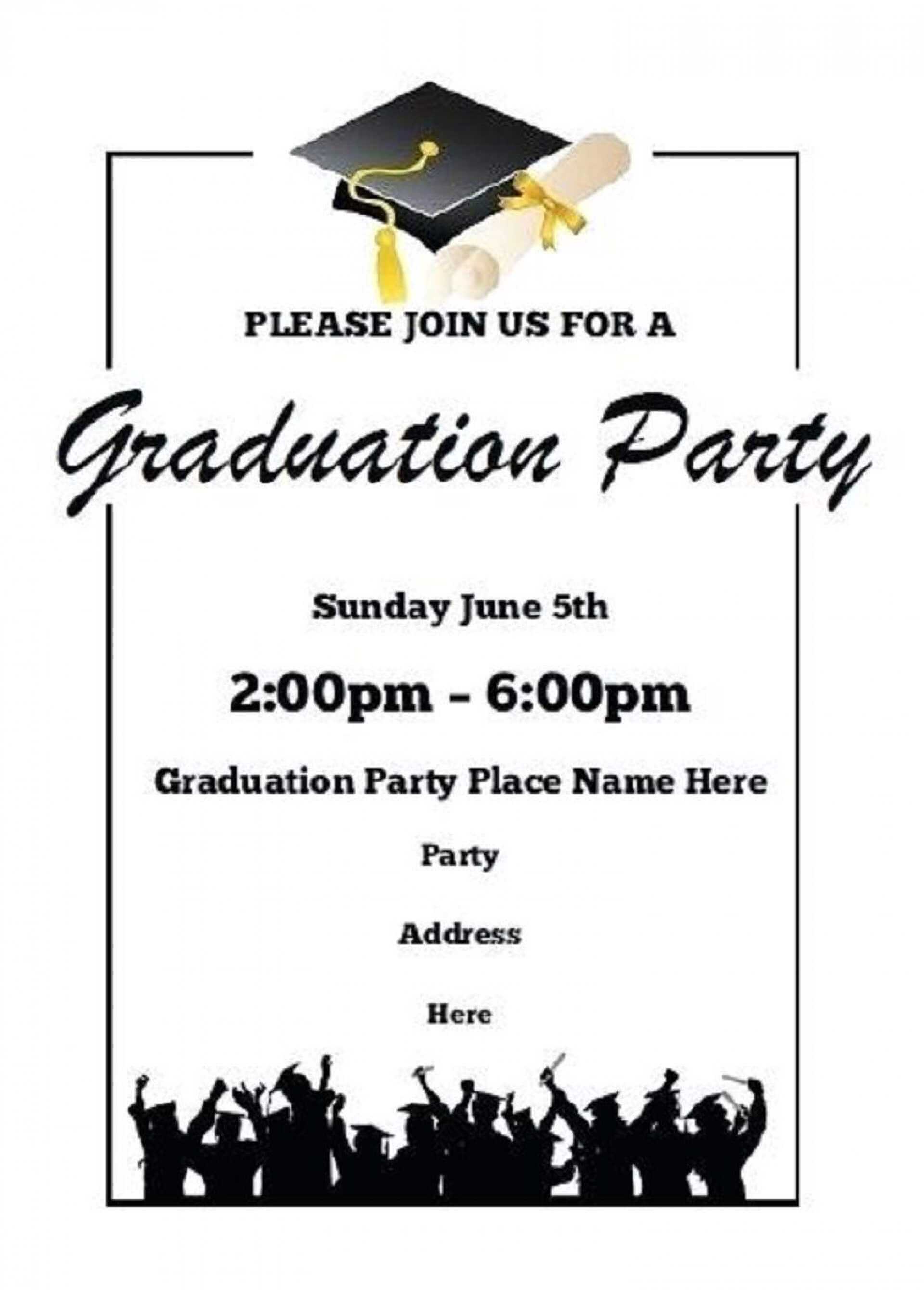 013 Printable Word Free Graduation Party Invitation Throughout Graduation Party Invitation Templates Free Word