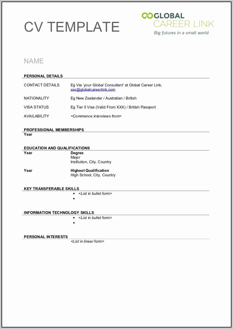 013 Template Ideas Free Blank Resume Templates Printable Inside Free Blank Cv Template Download