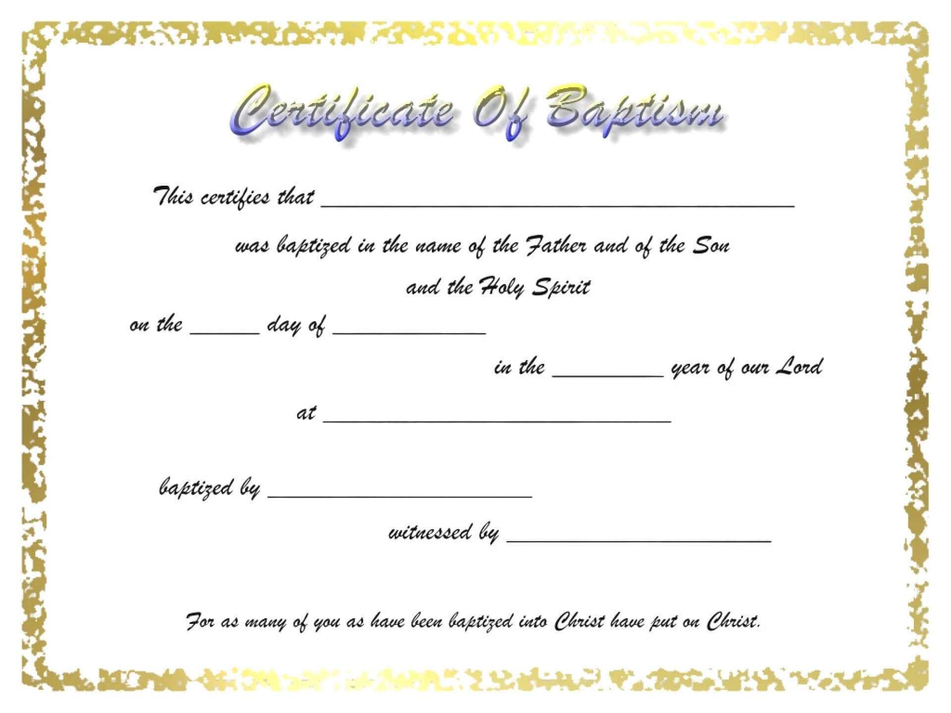 014 Baptism Certificate Template Ideas Awesome Of Christian In Christian Baptism Certificate Template
