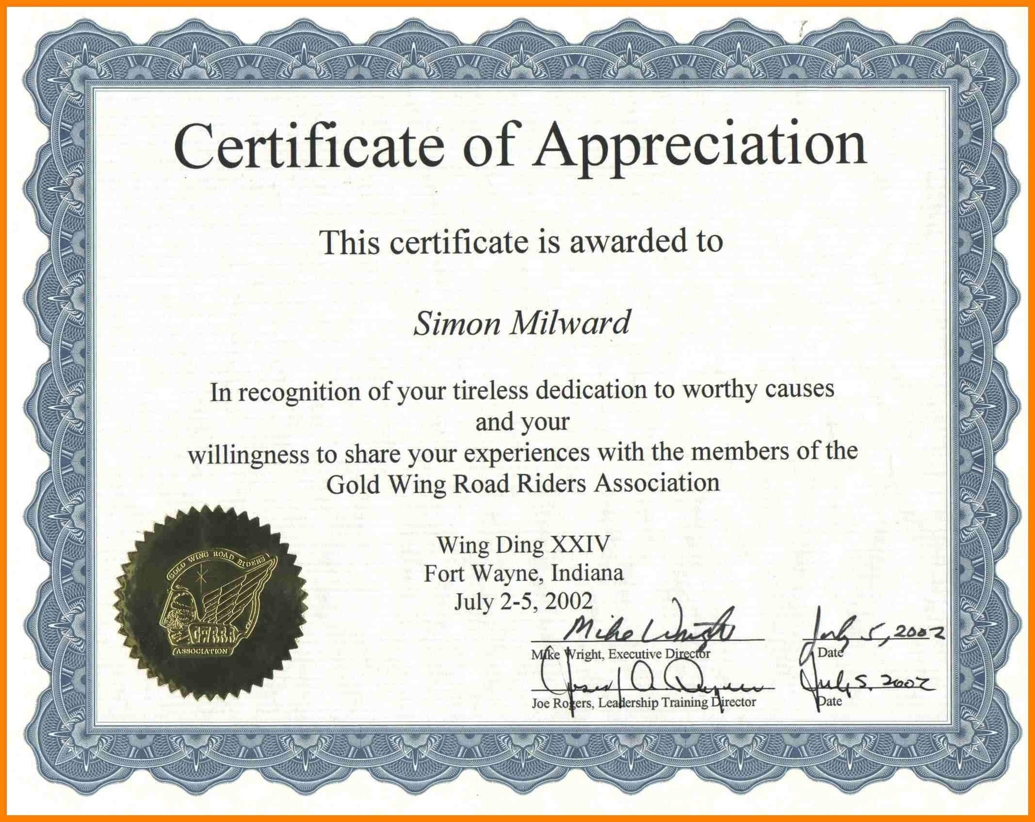 014 Certificate Of Appreciation Sample Wording Reference Within Army Certificate Of Appreciation Template