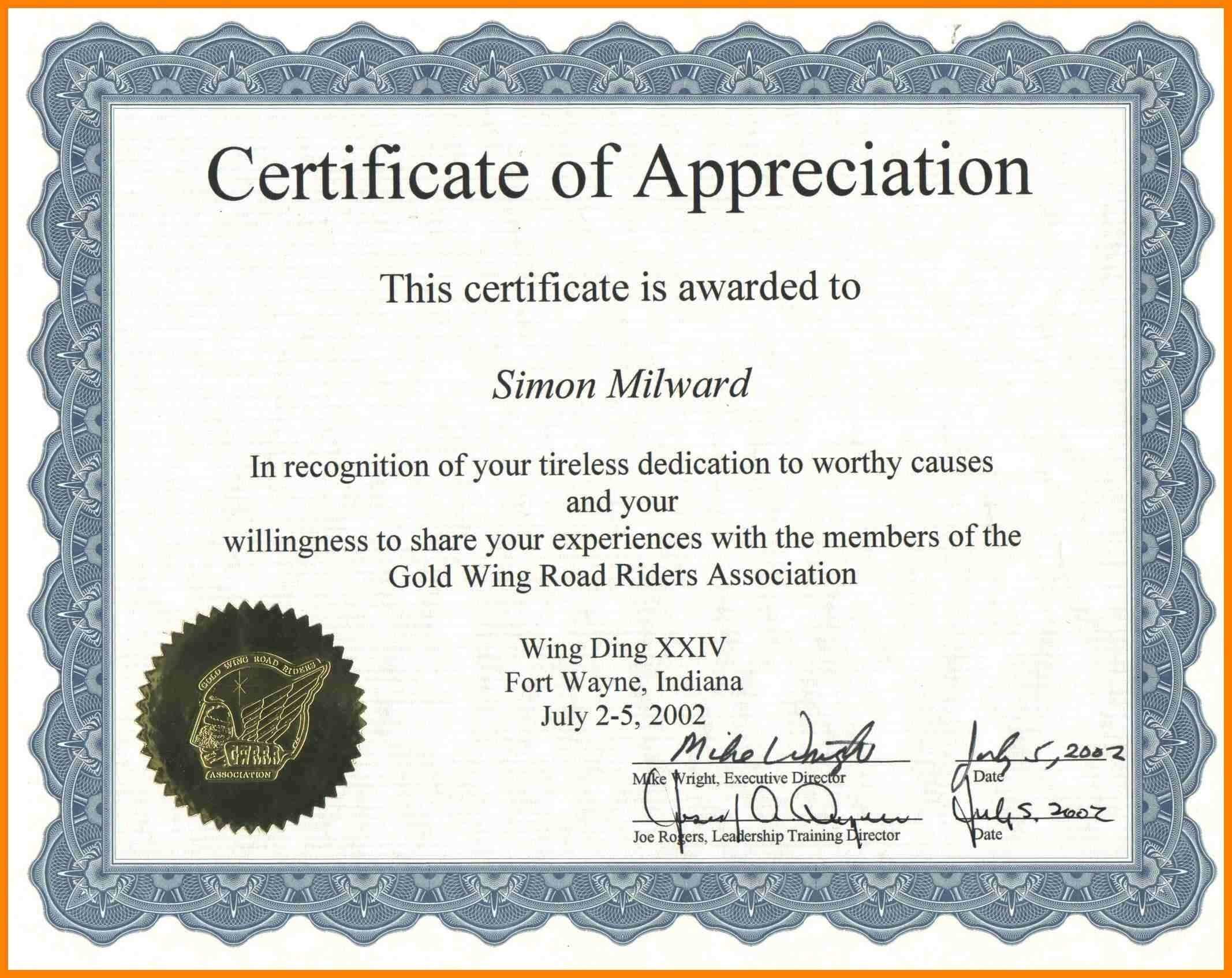 014 Certificate Of Appreciation Sample Wording Reference Within Army Certificate Of Appreciation Template