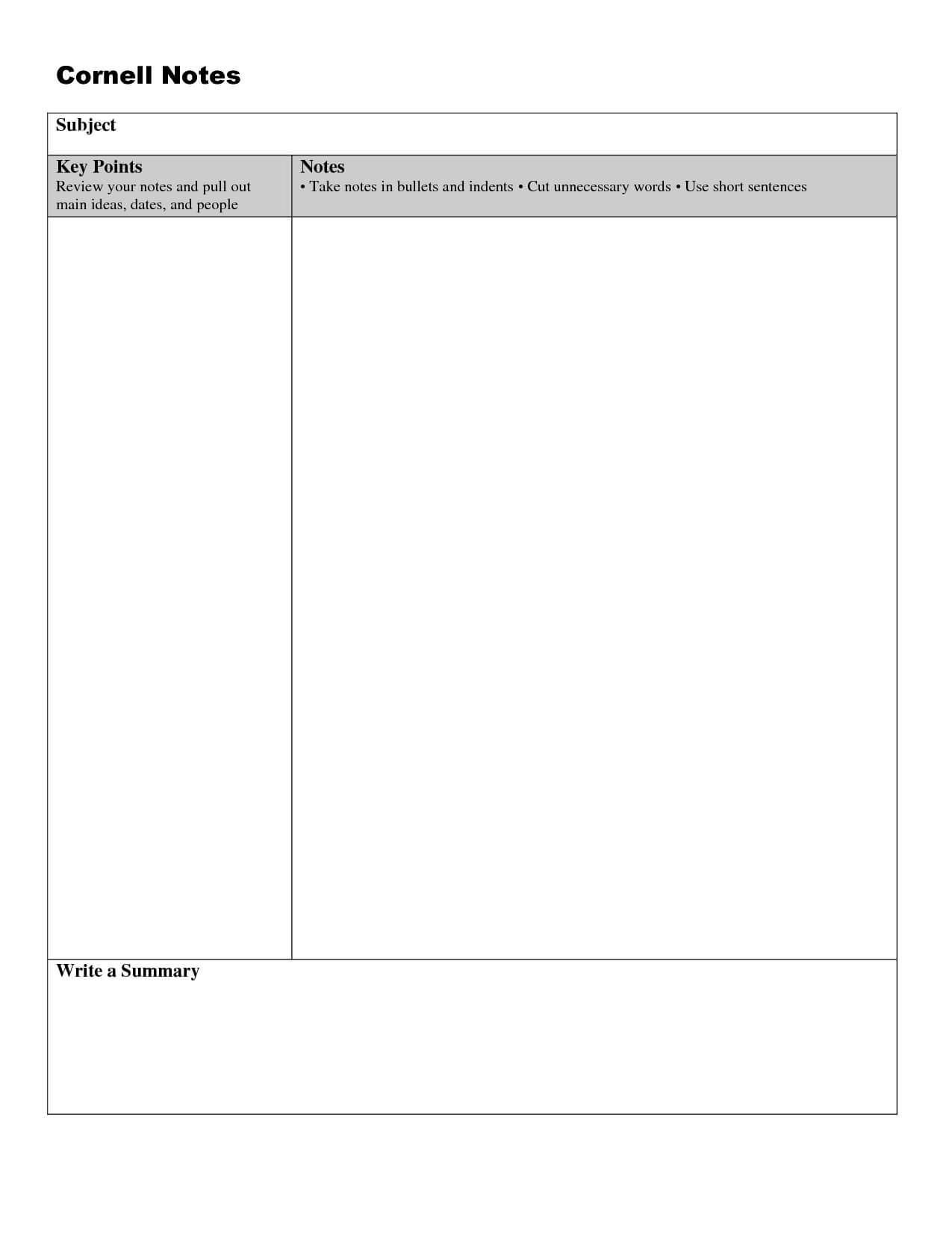 014 Template Ideas Note Taking Word Striking Cornell Pertaining To Note Taking Template Word