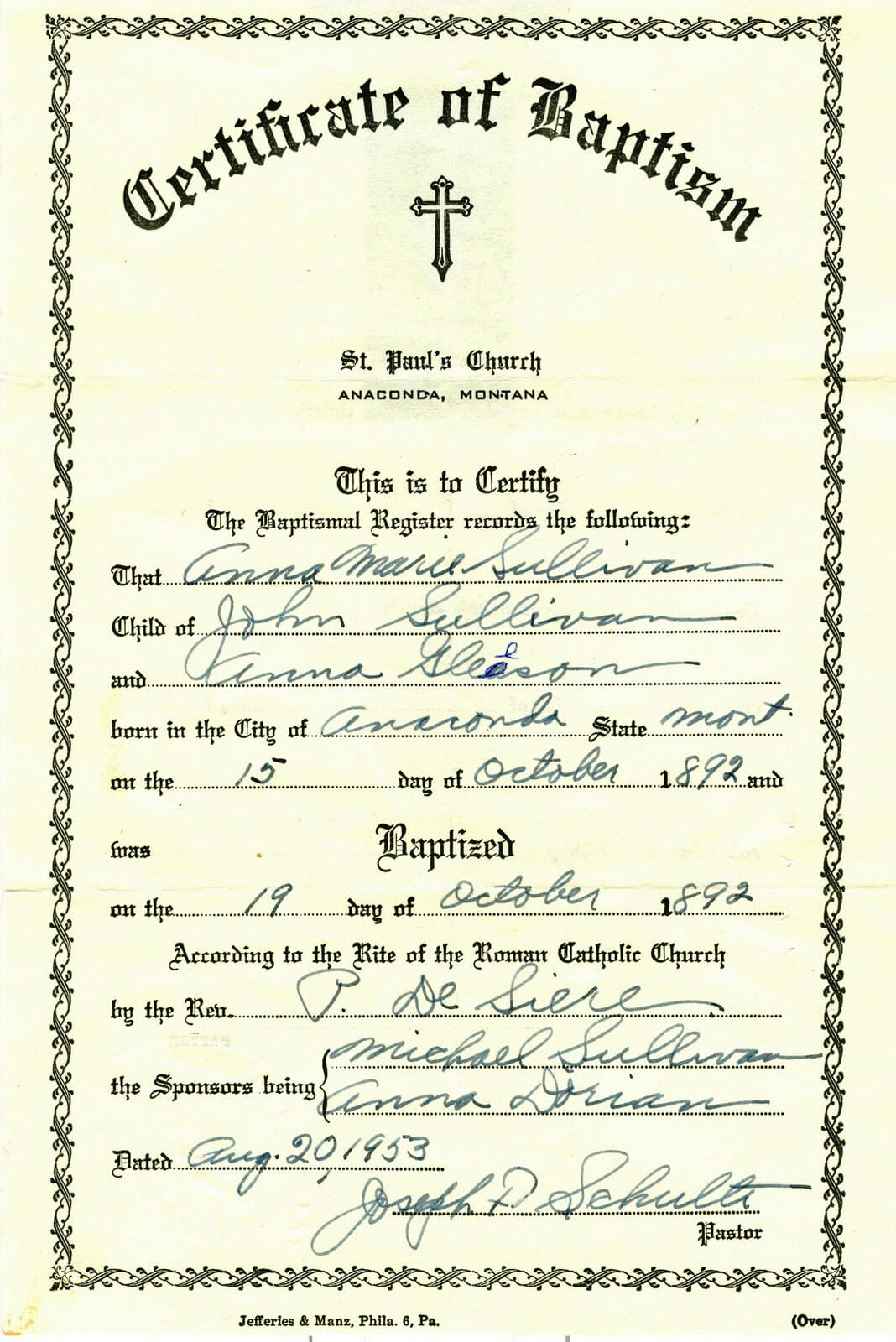 015 Certificate Of Baptism Template Ideas Throughout Roman Catholic Baptism Certificate Template