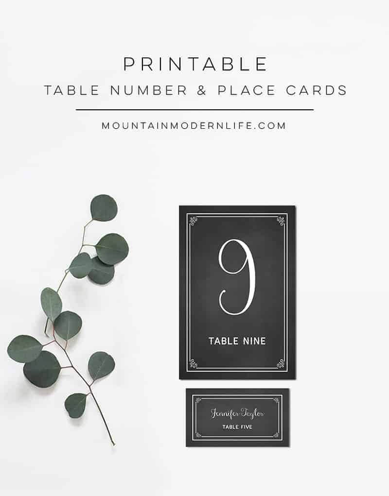 015 Template Ideas Printable Vintage Chalkboard Table Number Throughout Michaels Place Card Template