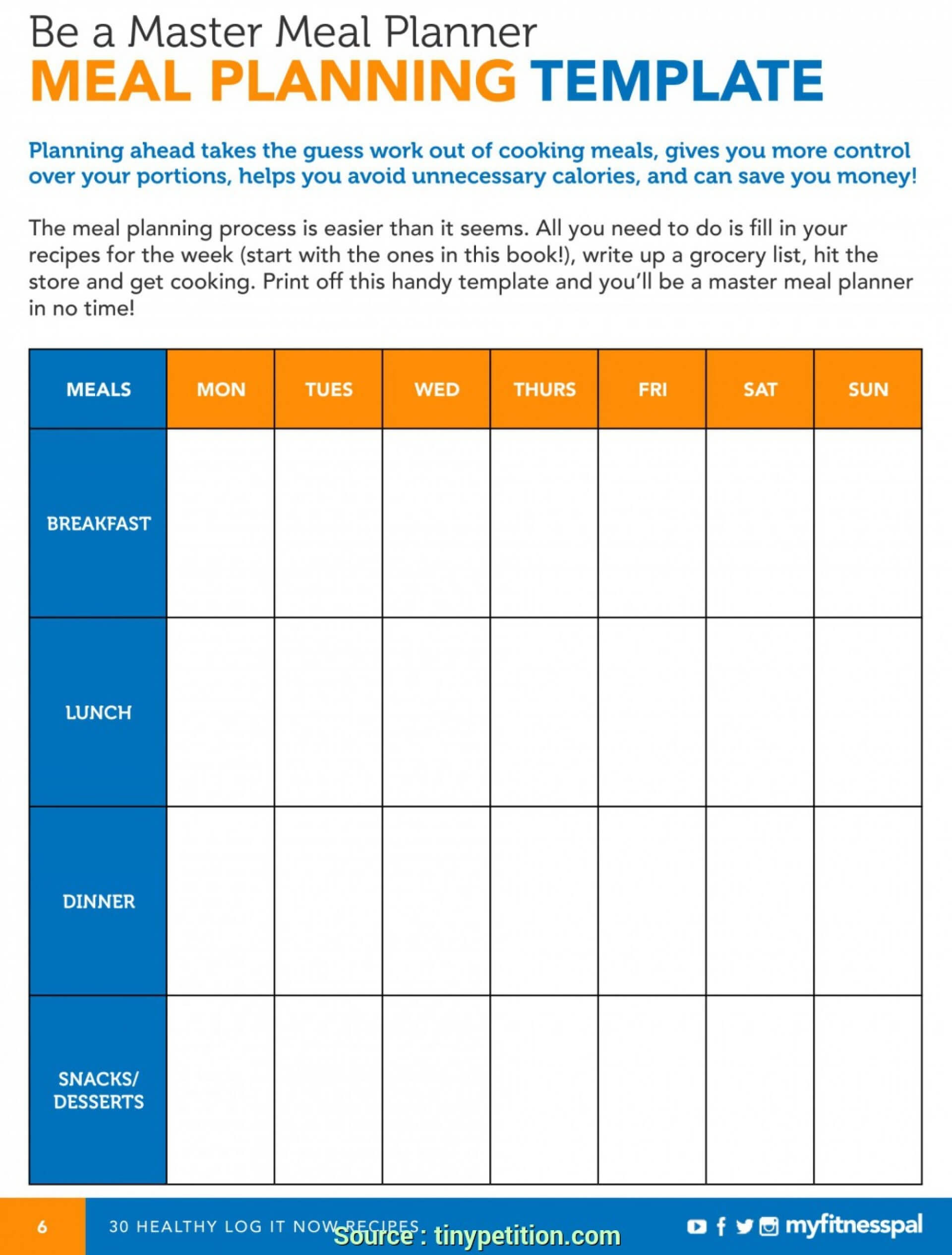 016 Printable Weekly Meal Planner Template Word Free Menu For Weekly Meal Planner Template Word