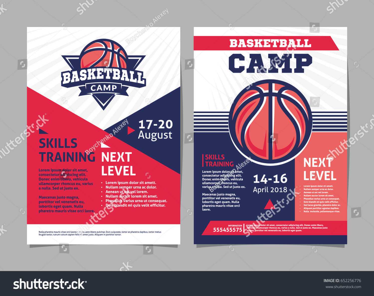 017 Basketball Camp Flyer Template Stock Vector Posters With With Basketball Camp Brochure Template