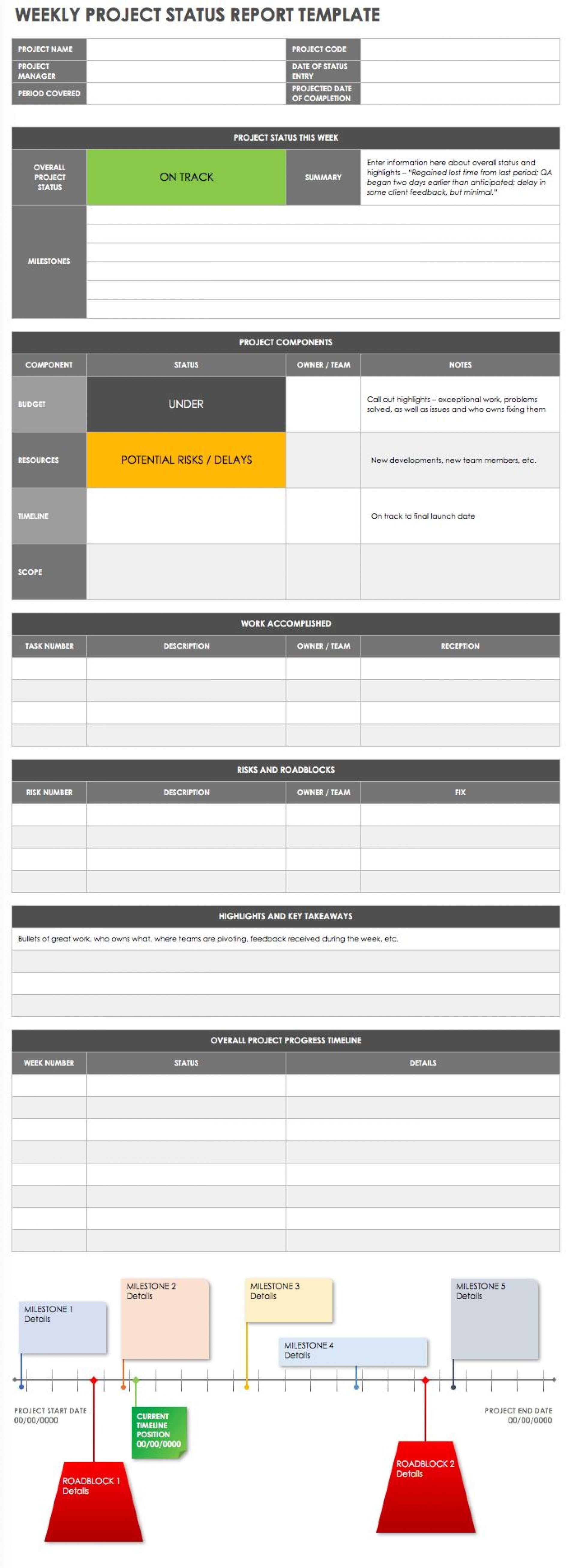 018 Project Status Report Template Excel Software Testing With Testing Weekly Status Report Template