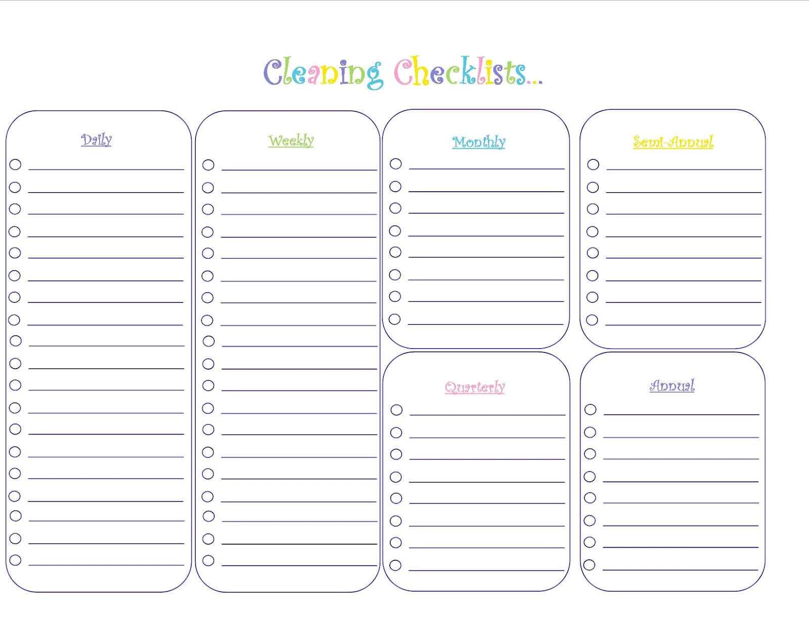 018 Template Ideas Monthly Cleaning Schedule Awful Daily Within Blank Cleaning Schedule Template