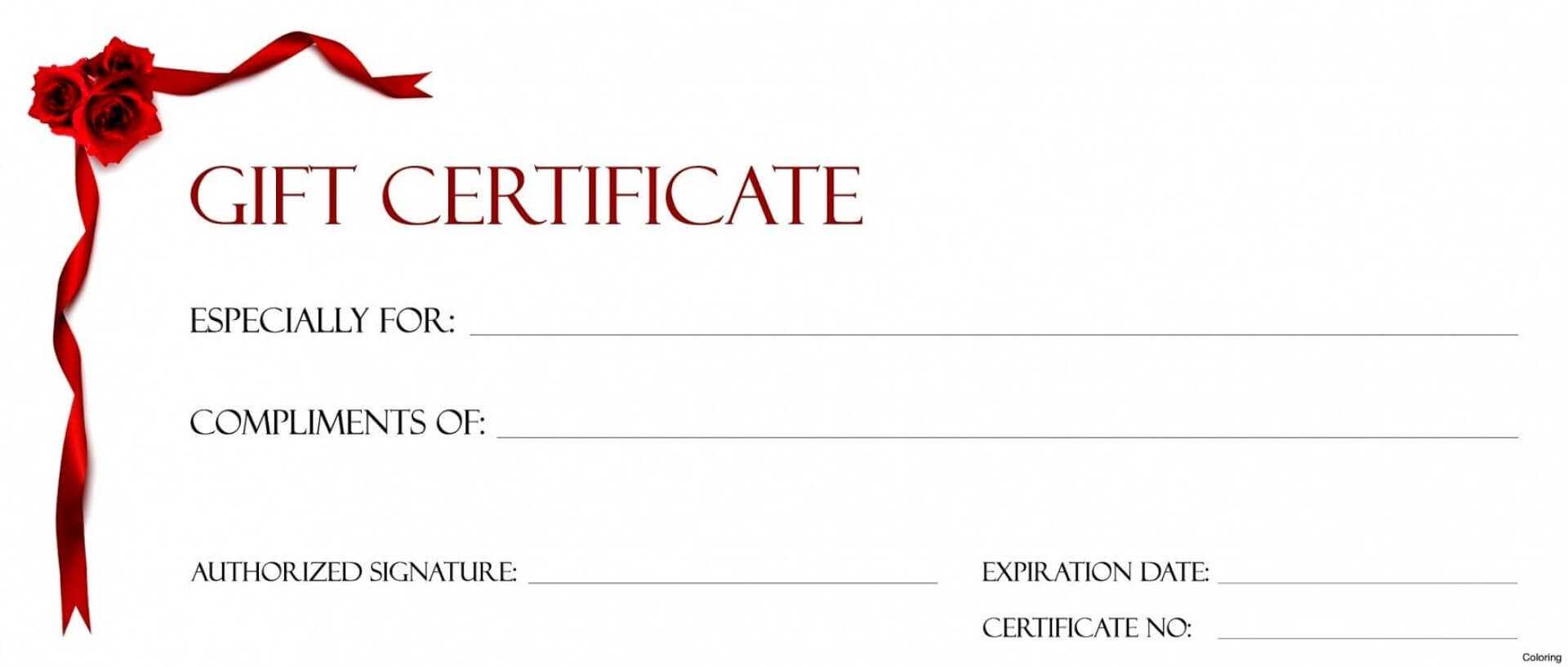 019 Gift Certificate Template Free Download Perfect Format Regarding Custom Gift Certificate Template