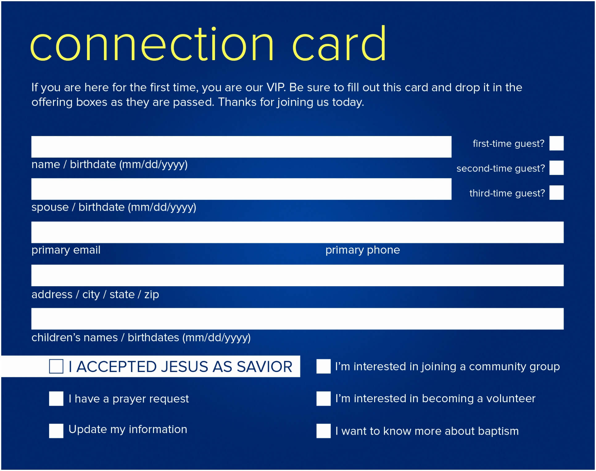 020 Beautiful Guest Card Template S Resume Samples Amp Intended For Church Visitor Card Template