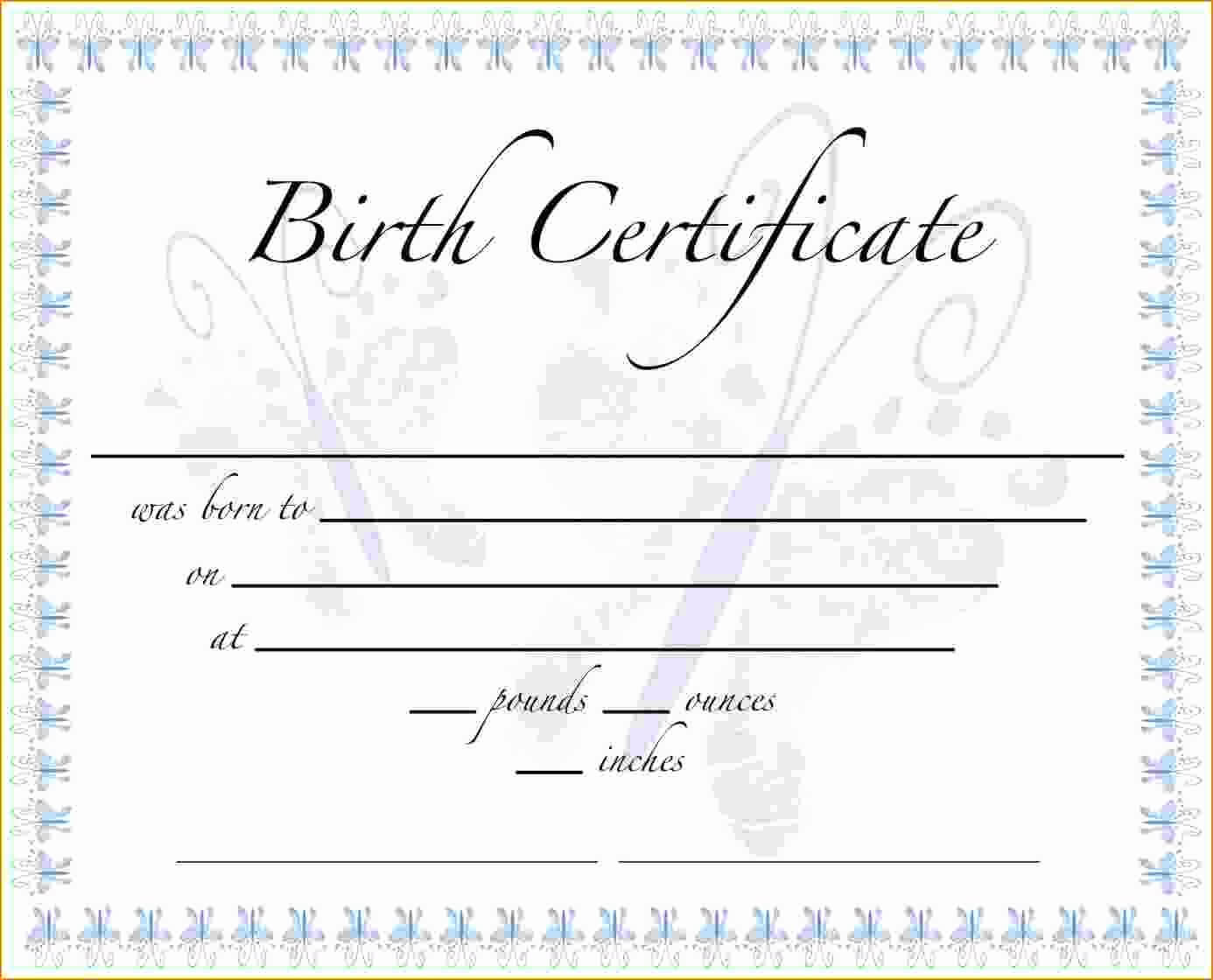 020 Free Birth Certificate Template Ideas Elegant Templates Intended For Birth Certificate Templates For Word