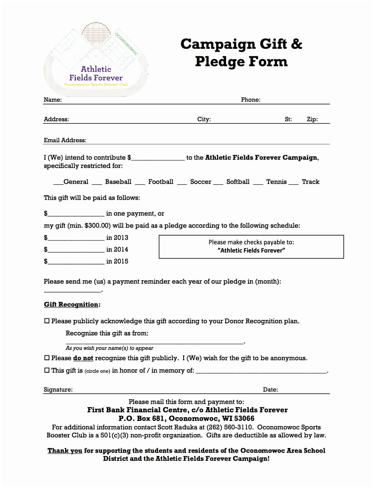 020 Samplege Forms For Fundraising Design Charity Form For Fundraising Pledge Card Template