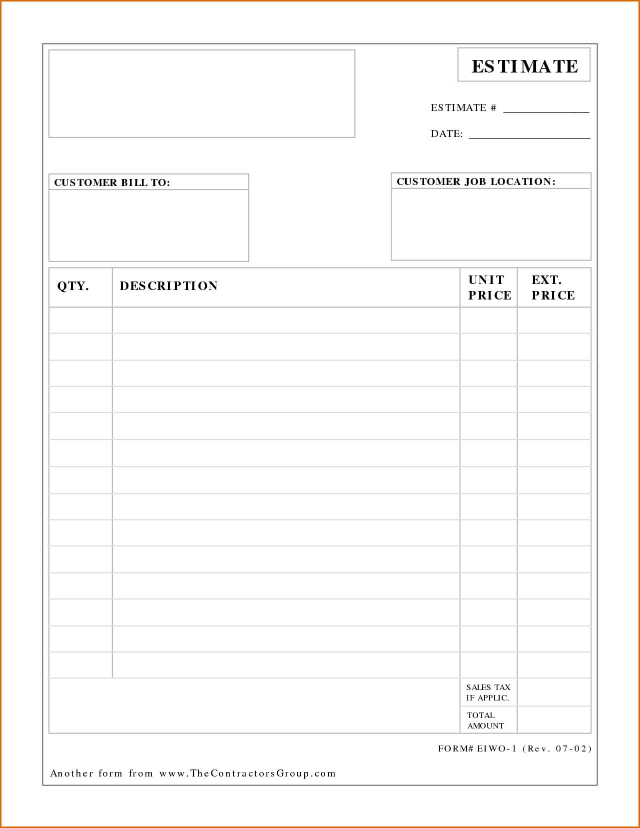 020 Work Estimate Template Ideas Construction Awful Word With Work Estimate Template Word