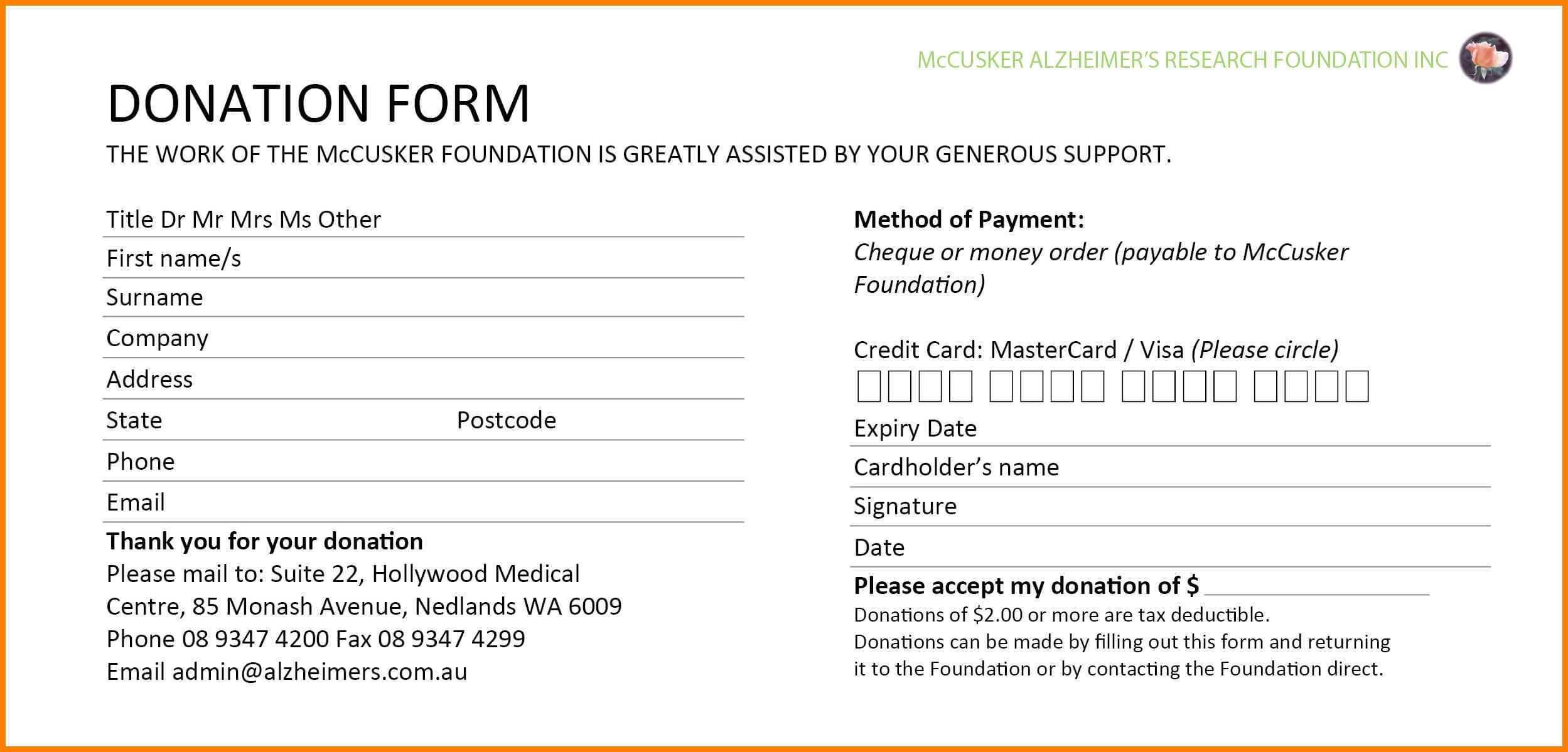 donation pledge card template - Ficim With Regard To Pledge Card Template For Church