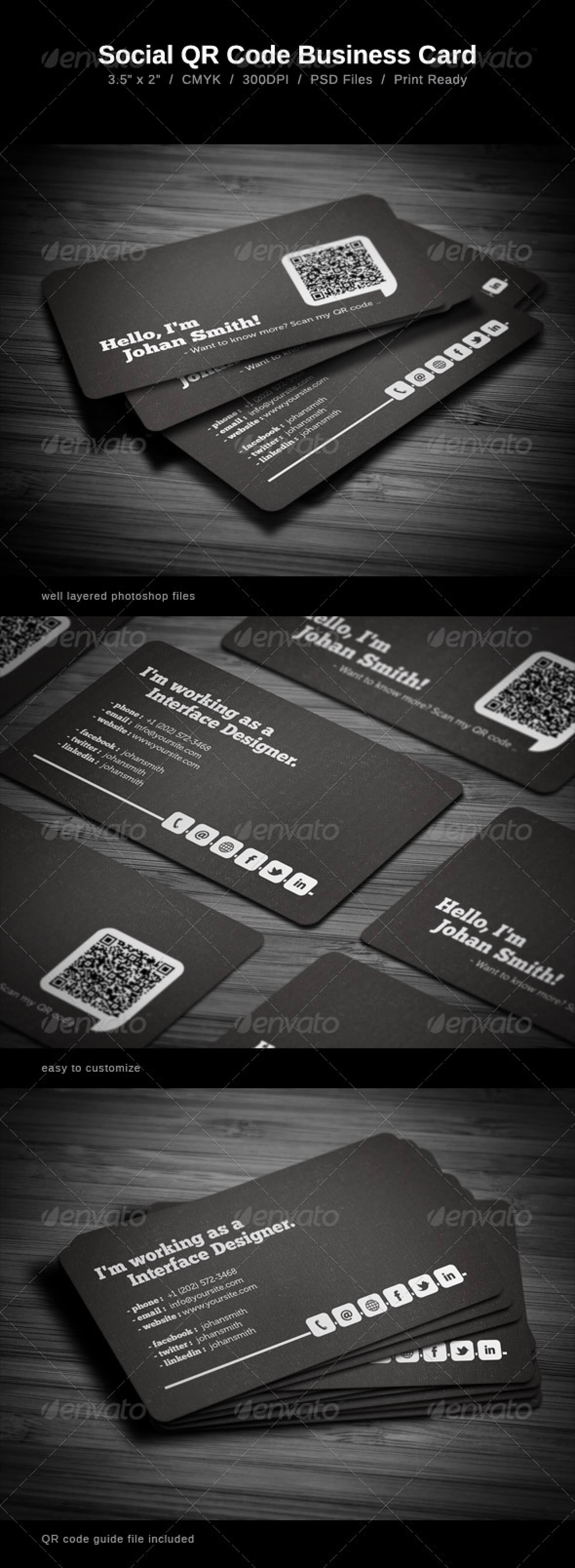 021 Social Qr Code Back Of Business Card Template Ideas Cool With Qr Code Business Card Template