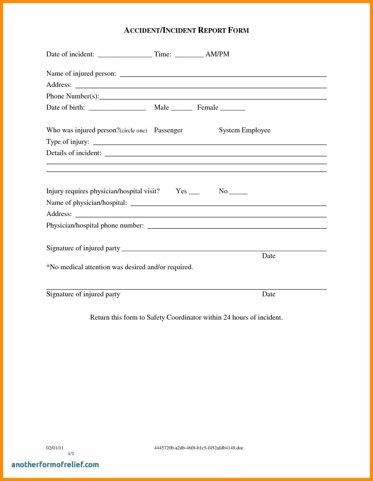 022 Template Ideas Accident Report Forms Incident Hazard For Hazard Incident Report Form Template