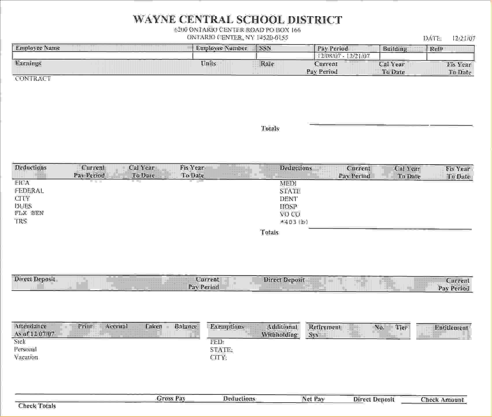 022 Template Ideas Free Pay Stub Excel Blank Stubs In Free Pay Stub Template Word