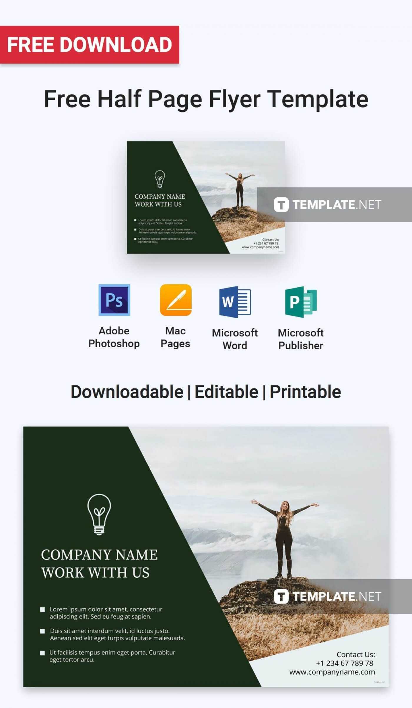 023 Half Page Flyer Template Free Ideas Best Of Quarter For Quarter Sheet Flyer Template Word