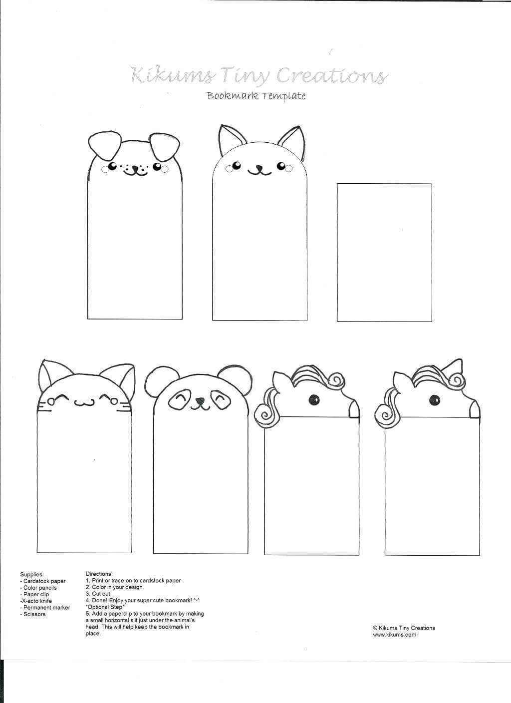 023 Printable Animal Bookmarks Classicoldsong Me To Make And With Free Blank Bookmark Templates To Print