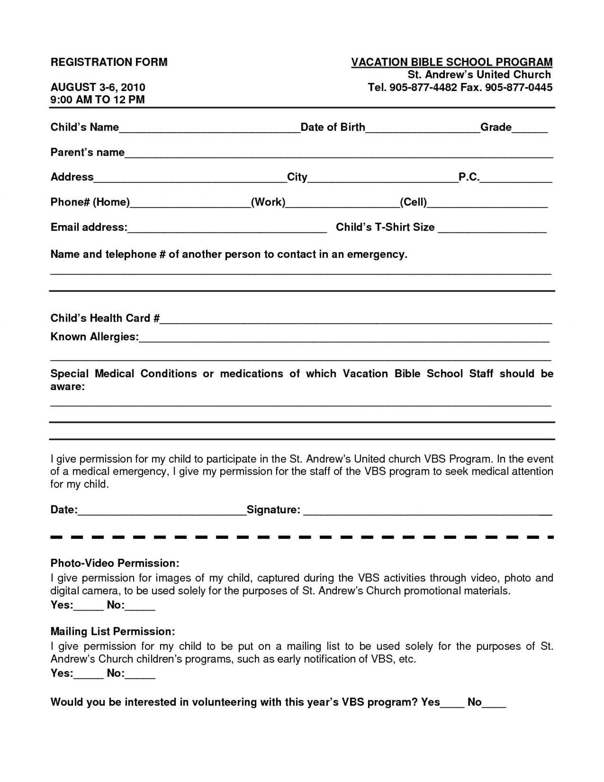 023 School Registration Form Template Word 102813 Ideas Free Within School Registration Form Template Word