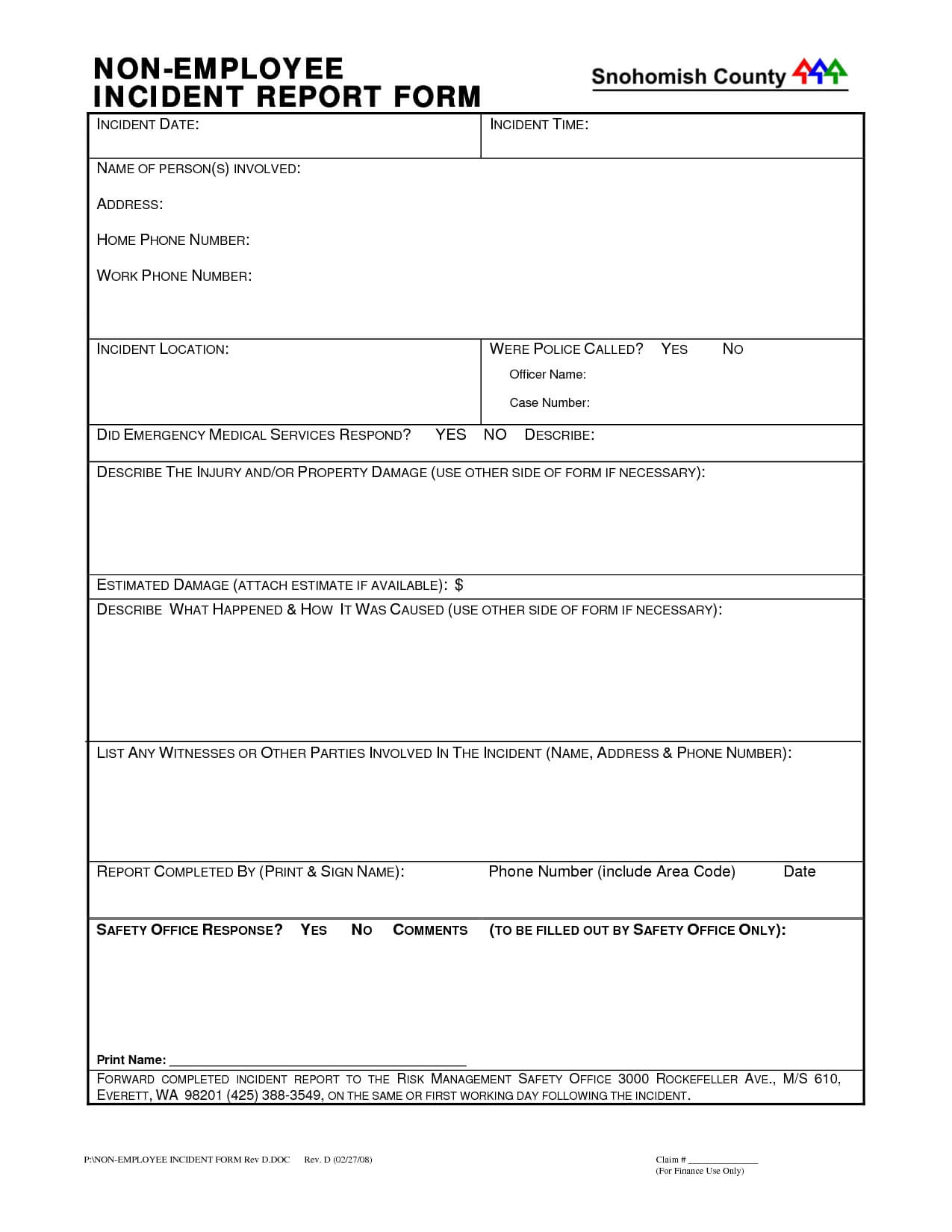 025 Template Ideas Employee Incident Report Form 291025 For Employee Incident Report Templates