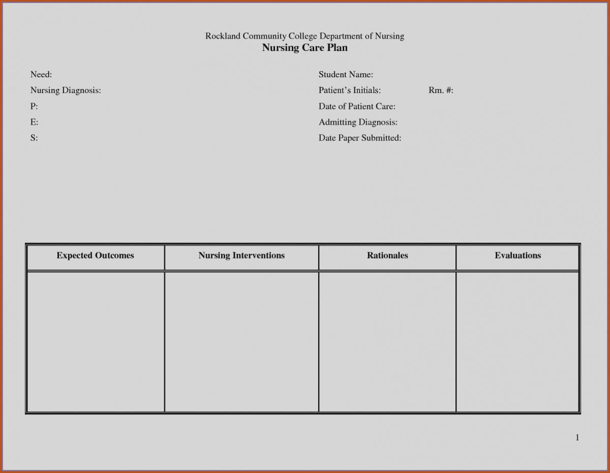 027 Care Plan Template Nursing Best Of Templates Blank Pertaining To Nursing Care Plan Templates Blank