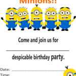027 Minion Birthday Party Invitations Using Some Artistic For Minion Card Template