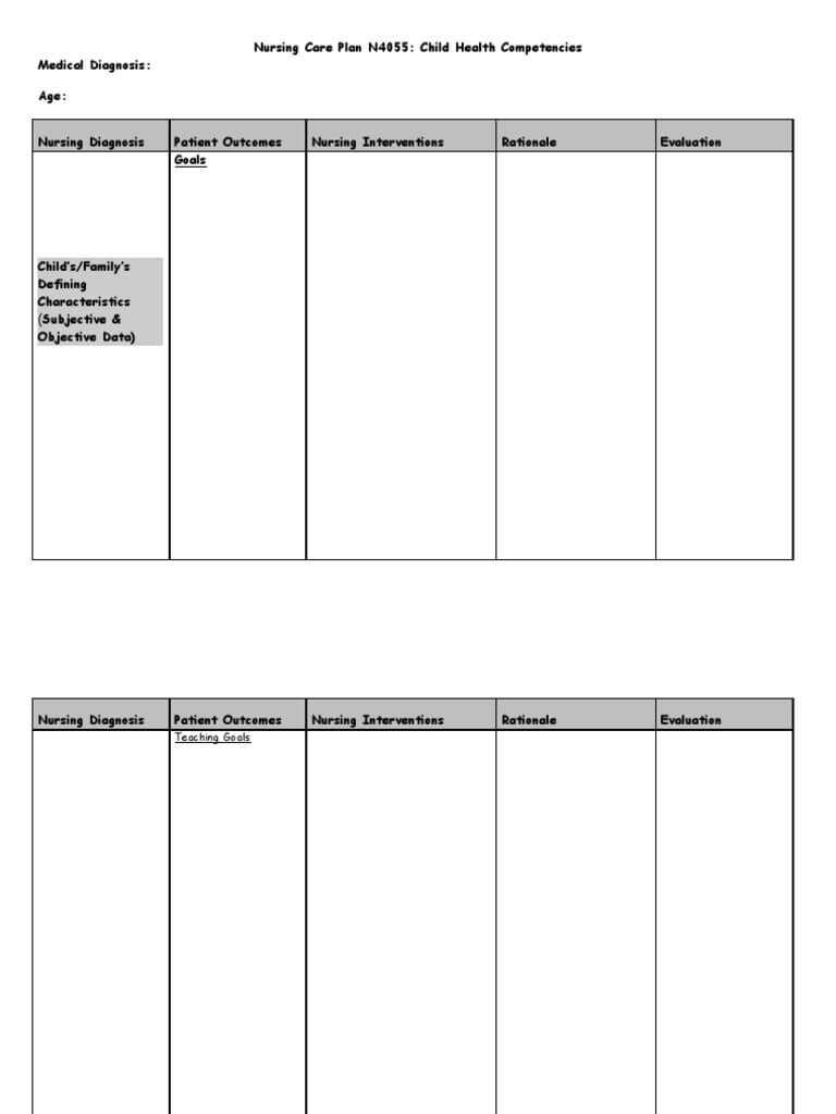 027 Nursing Care Plan Template Templates Format With Regard To Nursing Care Plan Template Word