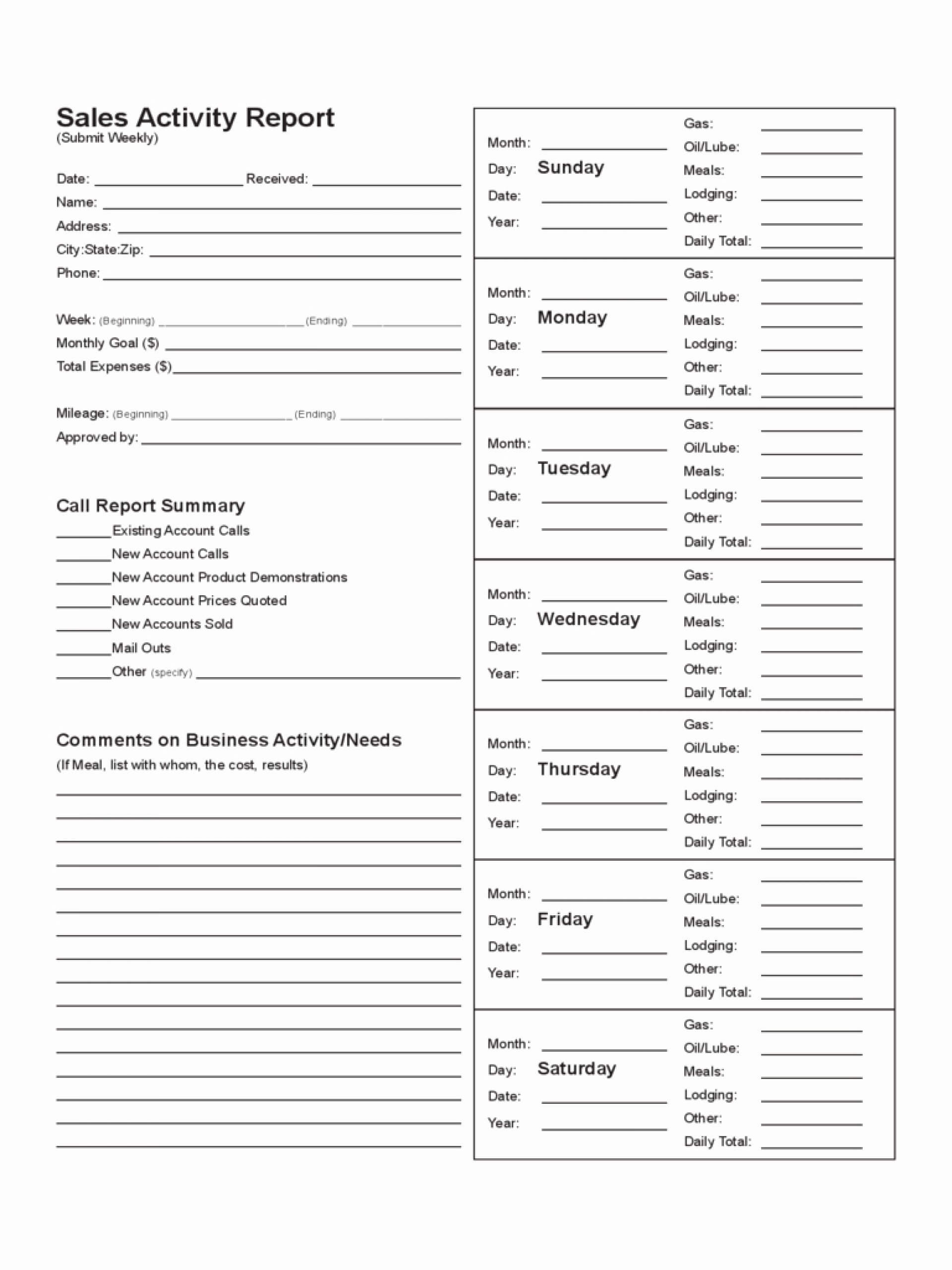 027 Sales Call Report Template Rep Of Free Templates In Pdf With Regard To Sales Call Report Template Free