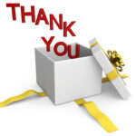 0914 Thank You Words Coming Out Of Gift Box Stock Photo Regarding Powerpoint Thank You Card Template