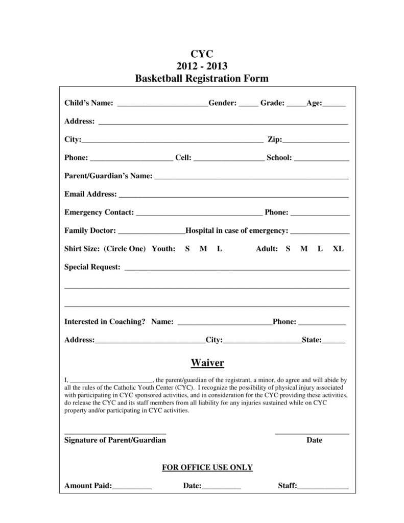 10+ Basketball Registration Form Samples in Camp Registration Form ...
