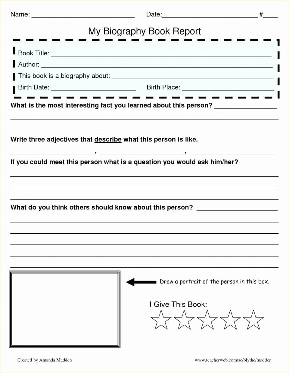 10+ Biography Book Report Template | 1Mundoreal For Biography Book Report Template
