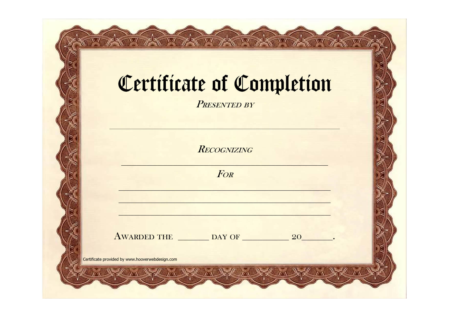 10 Certificate Of Completion Templates Free Download Images For Certificate Of Completion Template Free Printable