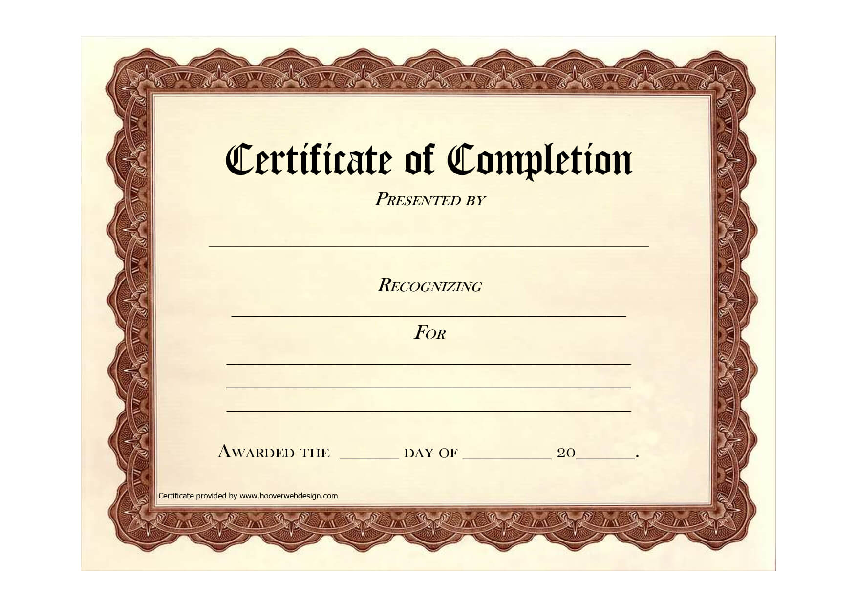 10 Certificate Of Completion Templates Free Download Images With Regard To Free Completion Certificate Templates For Word