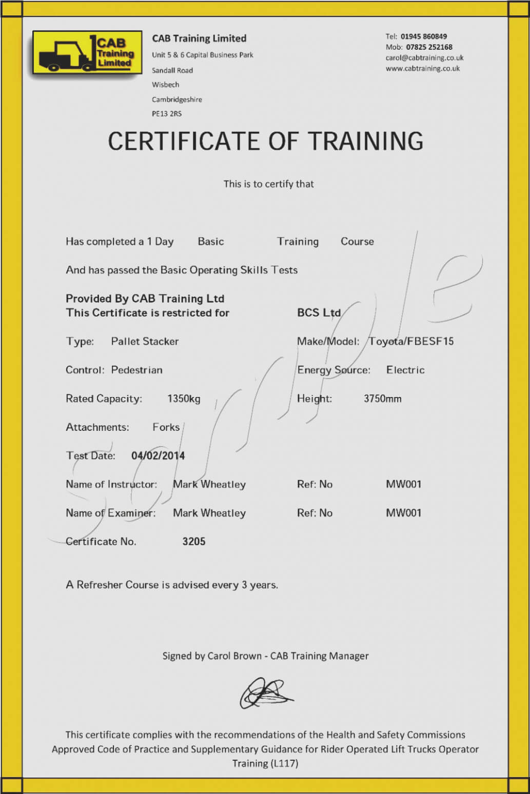 10 Facts That Nobody Told You About Forklift | Invoice Form Inside Forklift Certification Card Template