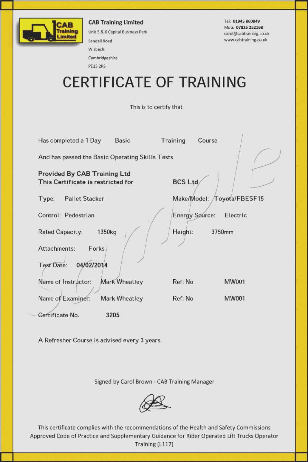 10 Facts That Nobody Told You About Forklift | Invoice Form Inside Forklift Certification Card Template