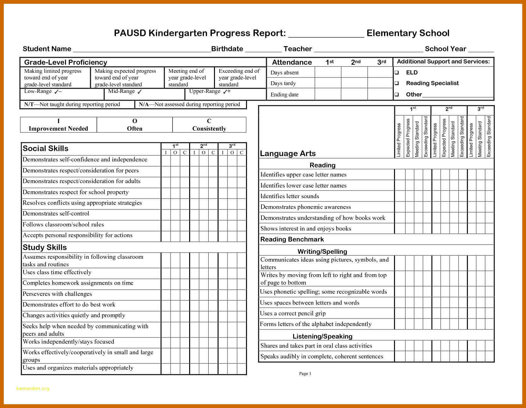 10 Progress Reports For Students Template | Resume Samples Intended For Preschool Progress Report Template