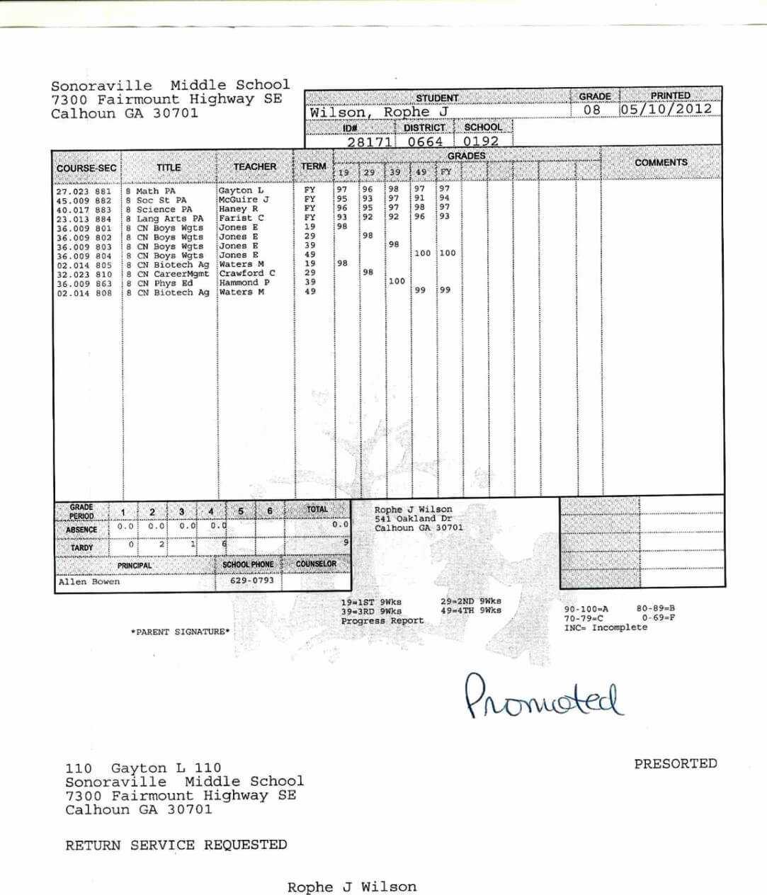 10 Progress Reports For Students Template | Resume Samples Pertaining To Report Card Template Middle School