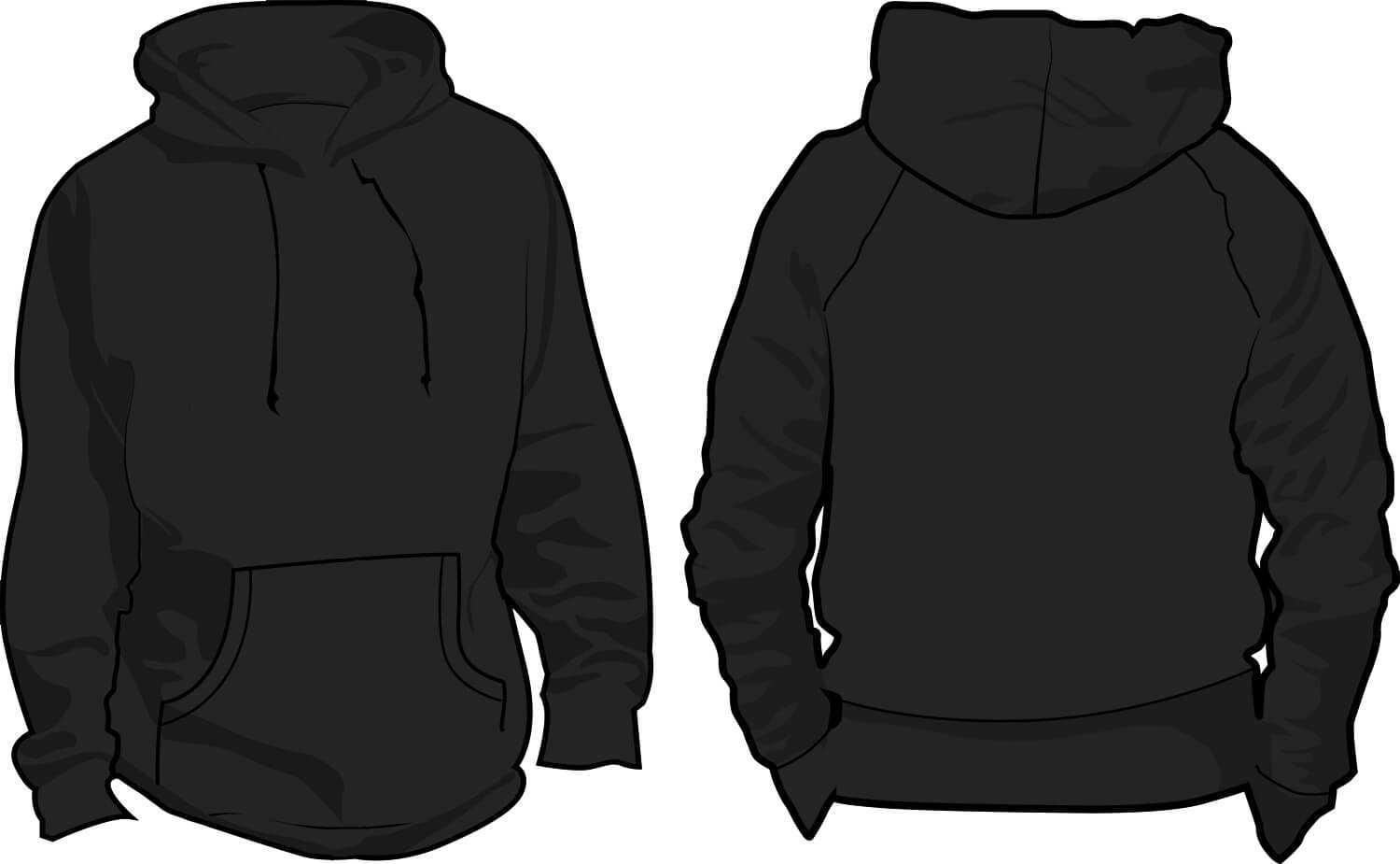 10 Pullover Hoodie Template Images - Black Blank Hoodie With Regard To Blank Black Hoodie Template