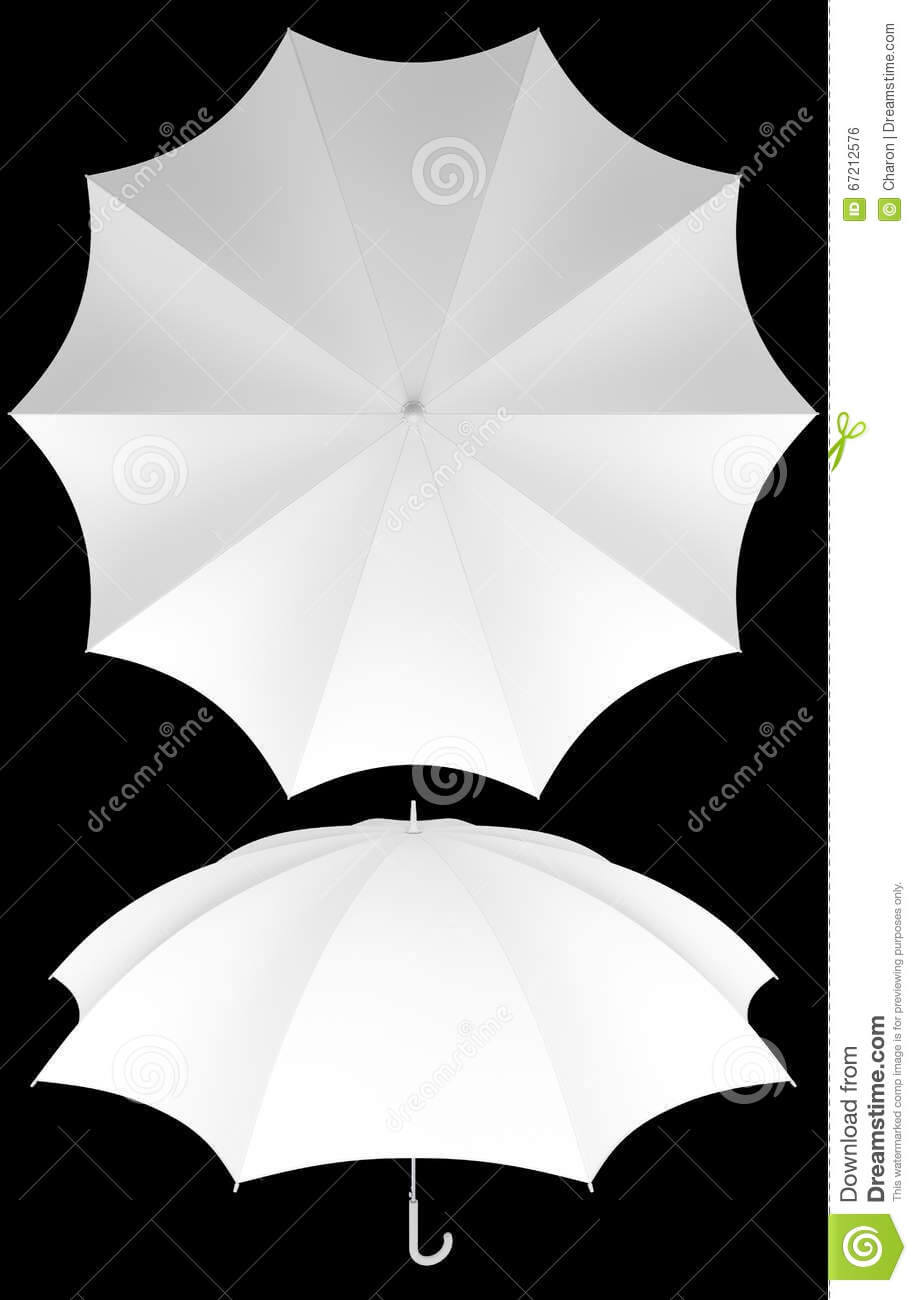 10 Rib Blank Umbrella Template Isolated Stock Photo With Regard To Blank Umbrella Template