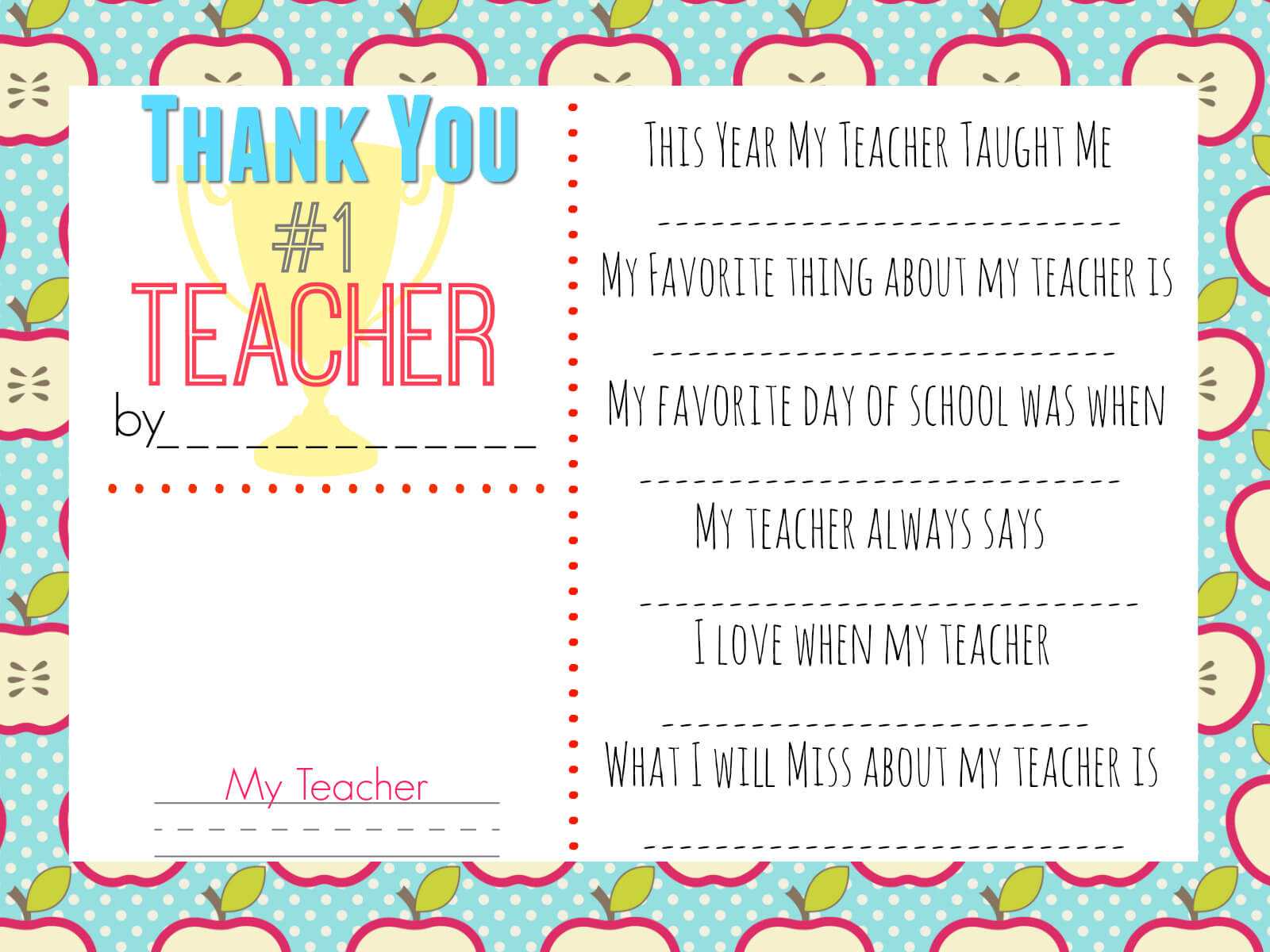 10 Teacher Gift Ideas W/ Free Printable Gift Tags – Hip2Save In Thank You Card For Teacher Template