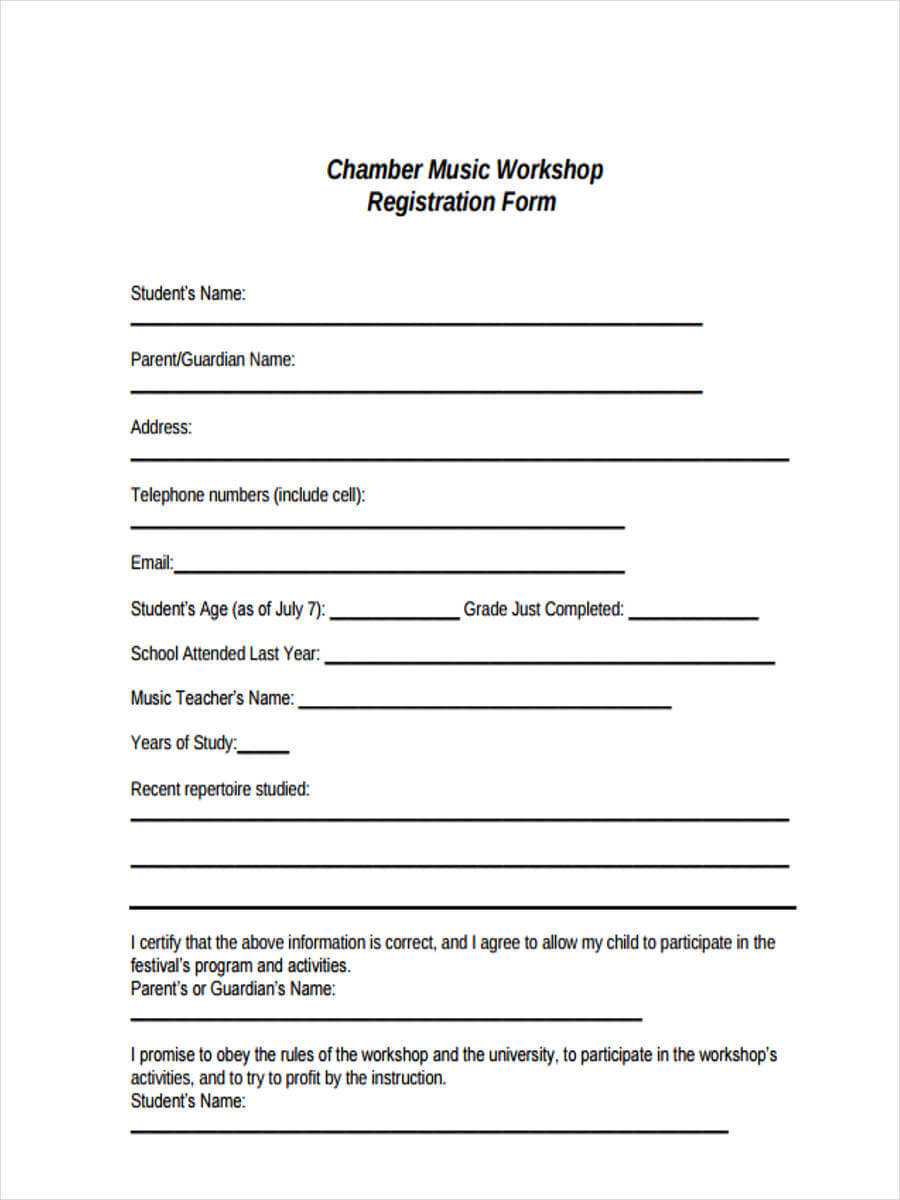 10 Workshop Registration Forms – Free Sample, Example Format Intended For Seminar Registration Form Template Word