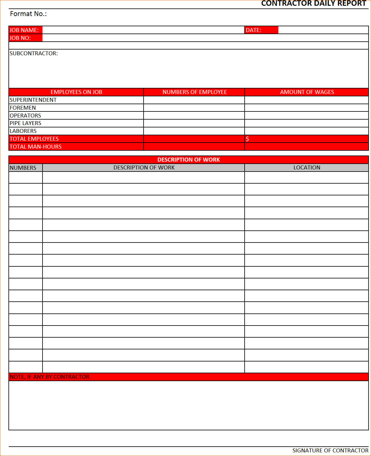 11 Daily Report Template Verification Letters Pdf Inside Superintendent Daily Report Template