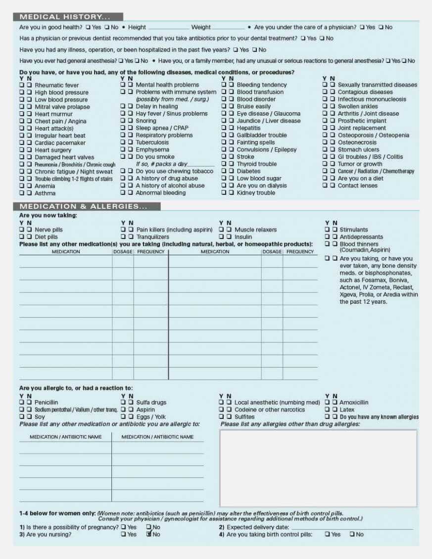 11 Medical History Forms [Word, Pdf] – Printable Templates With Regard To Medical History Template Word