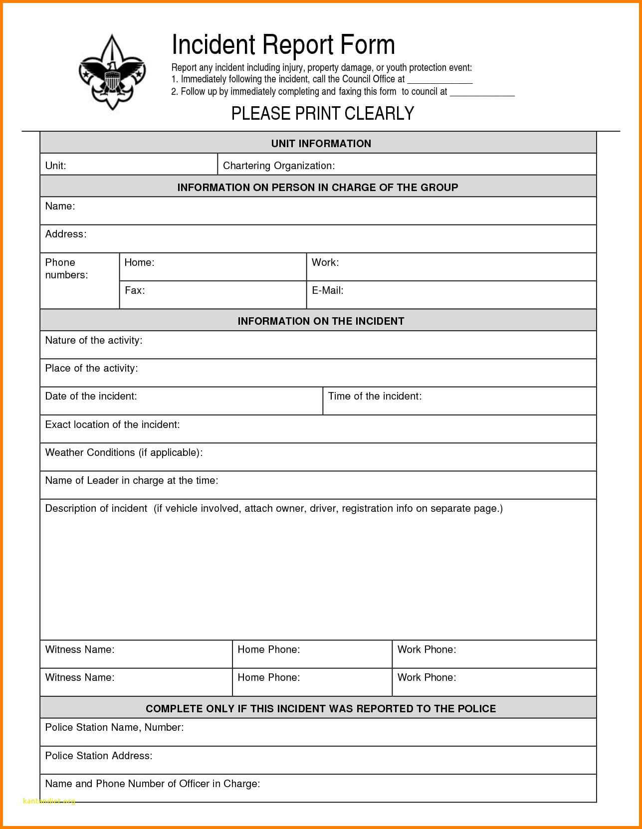 11+ Sample Incident Report Forms | Instinctual Intelligence In It Incident Report Template