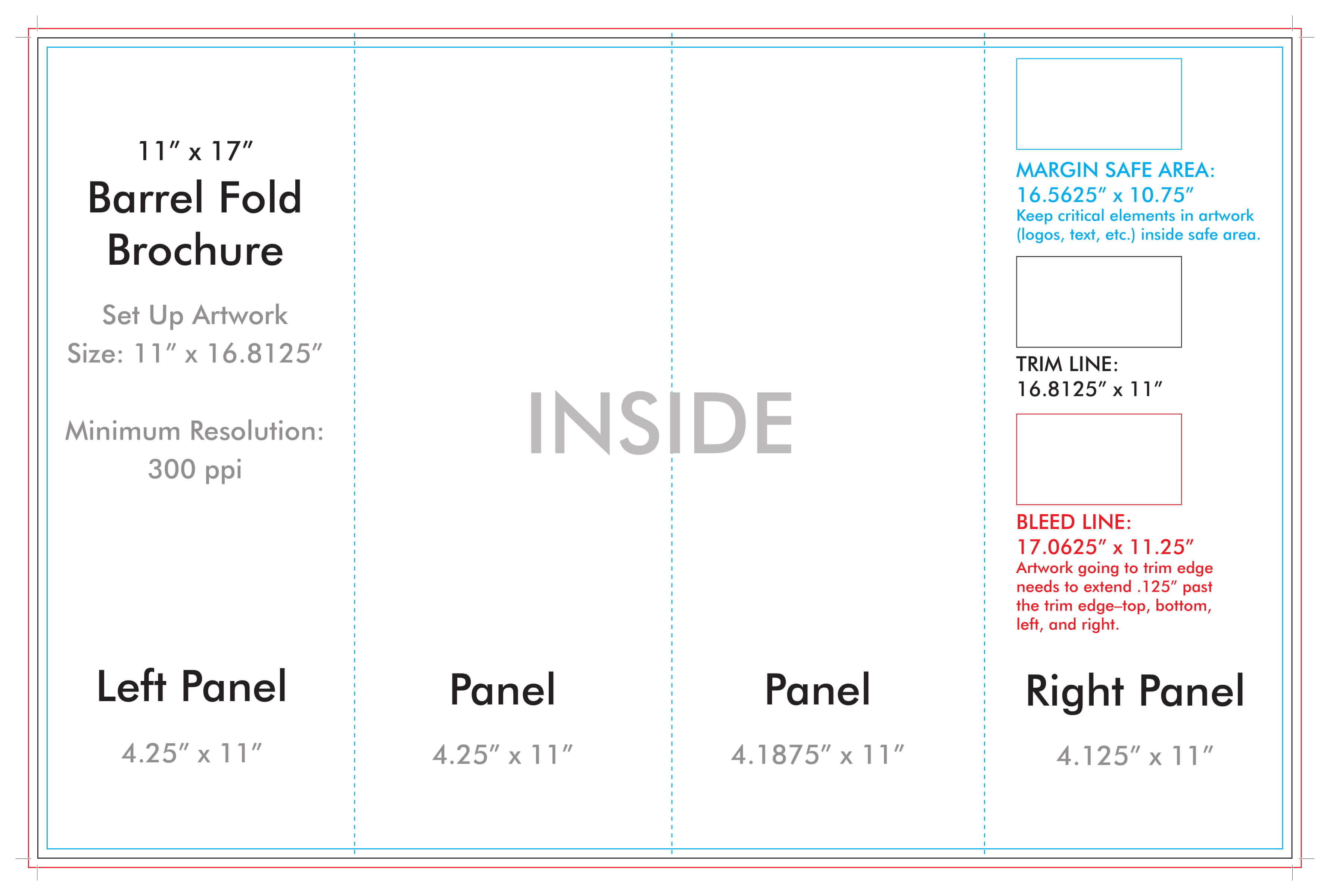 11" X 17" Barrel Fold Brochure Template – U.s. Press Intended For 11X17 Brochure Template