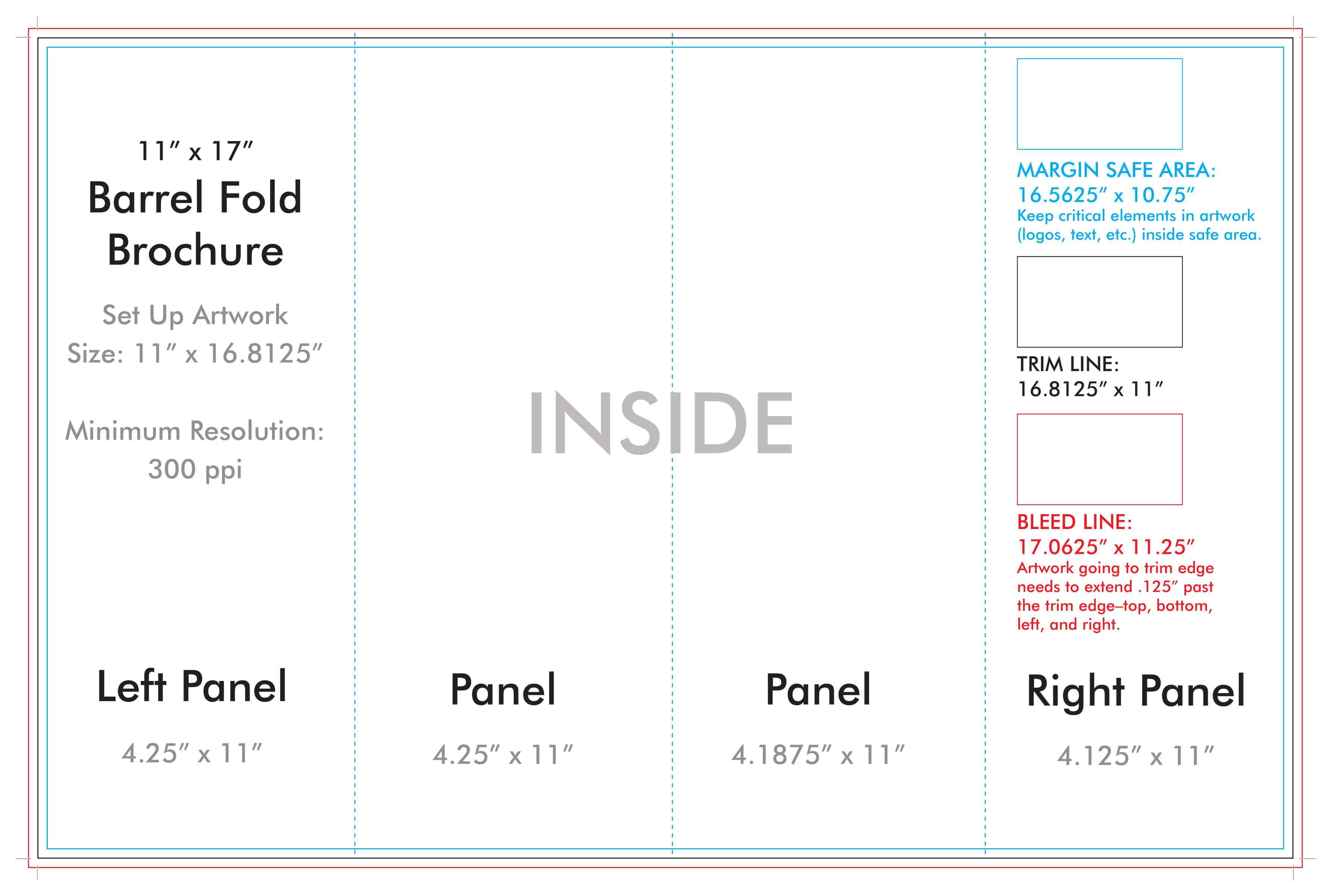 11" X 17" Barrel Fold Brochure Template – U.s. Press Throughout Brochure 4 Fold Template