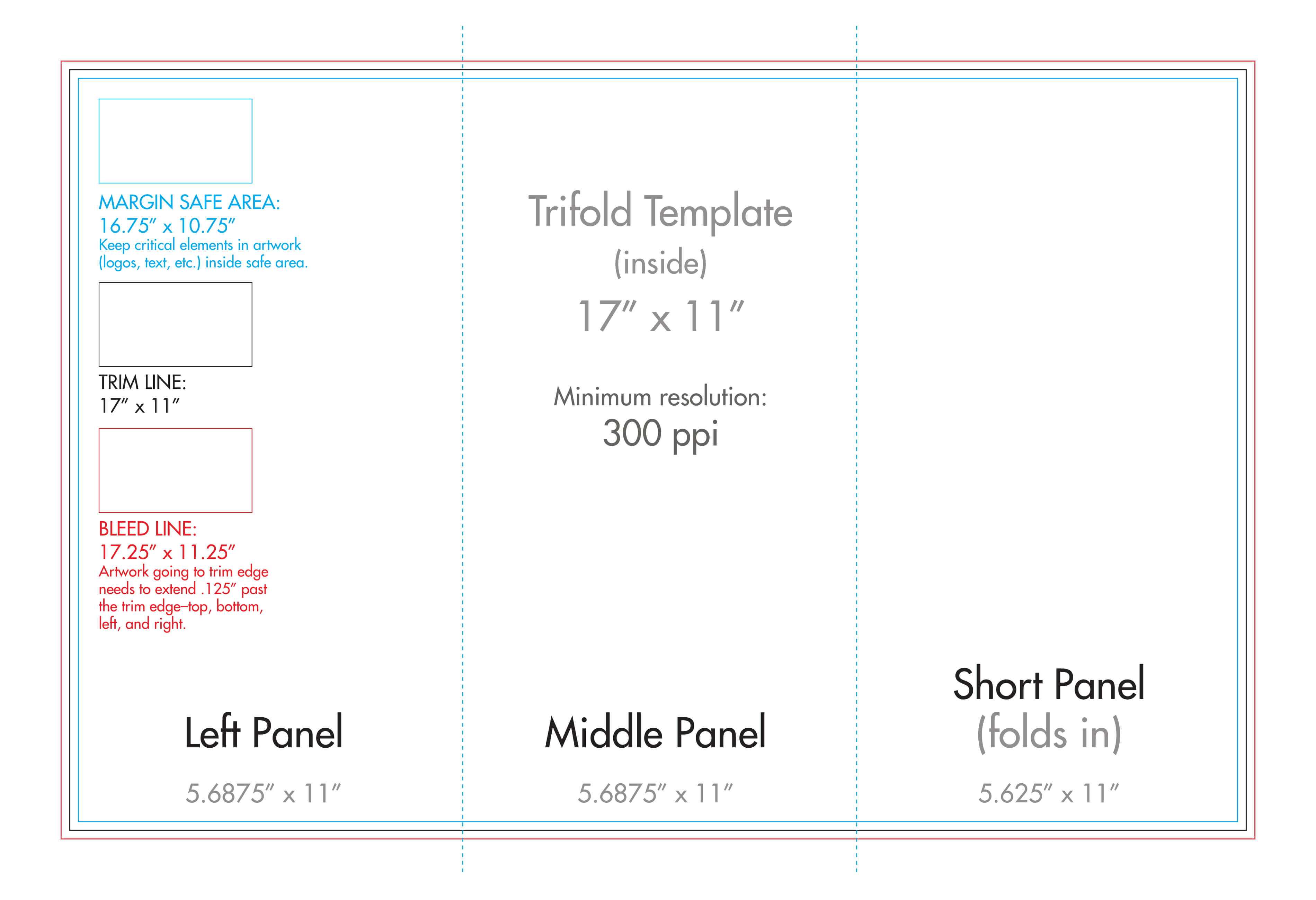 11&quot; X 17&quot; Tri Fold Brochure Template - U.s. Press pertaining to 11X17 Brochure Template